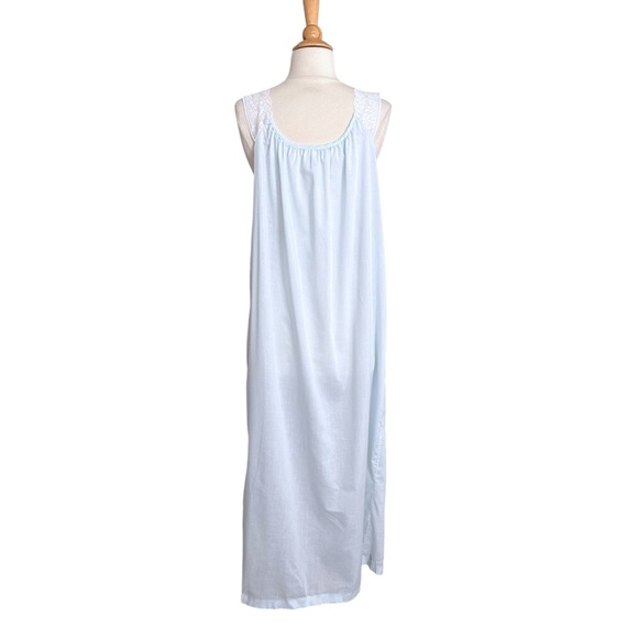 Vintage Sears Powder Blue Lace Nightgown Cottagecore Soft Girl Y2K Sleepwear M/L - Picture 7 of 14